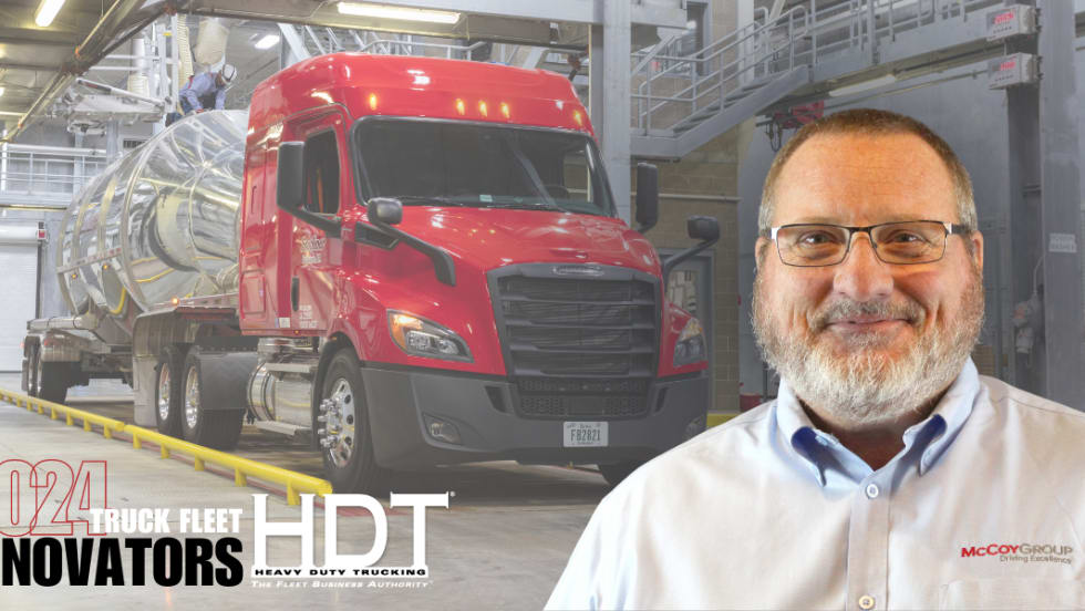 HDT Truck Fleet Innovator Kyle Neumann with Foodliner truck in background