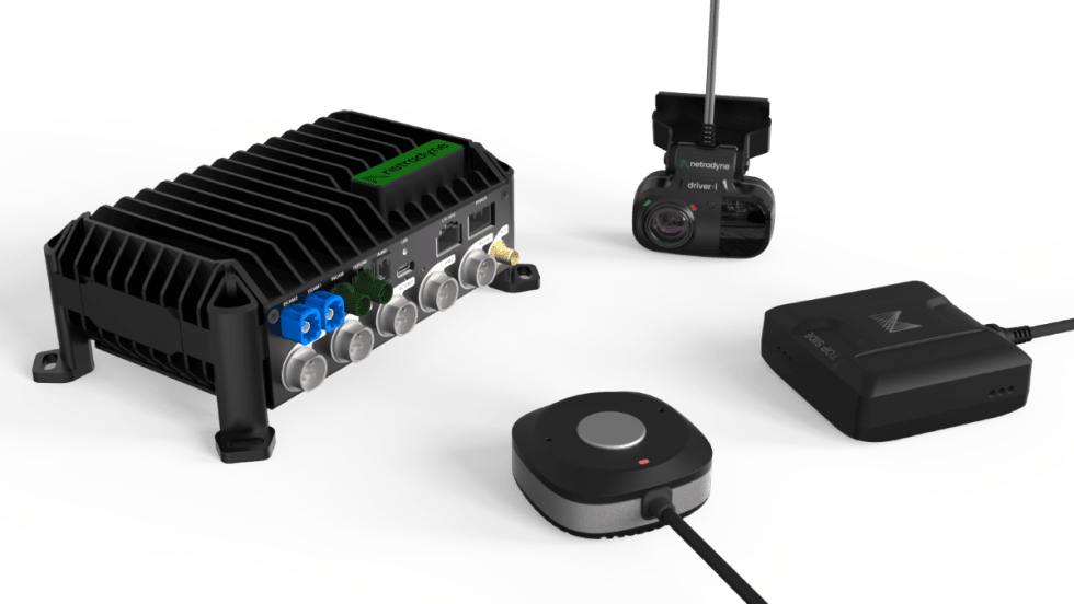 Composite image of components of Netradyne's new 360-degree safety system