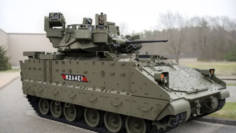 Bradley Fighting Vehicle equipped with Iron Fist Active Protection System technology for improved defense against anti-armor threats.