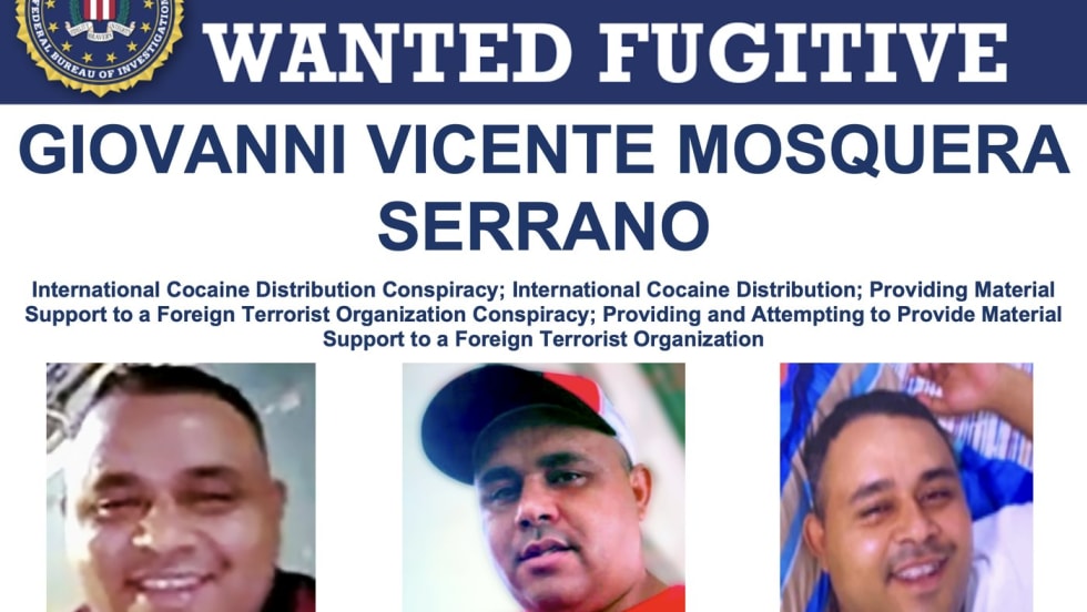 FBI Ten Most Wanted Fugitive poster for Giovanni Vicente Mosquera Serrano