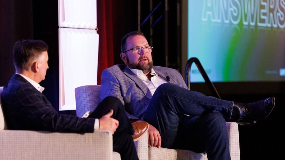 Werner CEO Derek Leathers answers a question during a session at the WEX OTR Summit