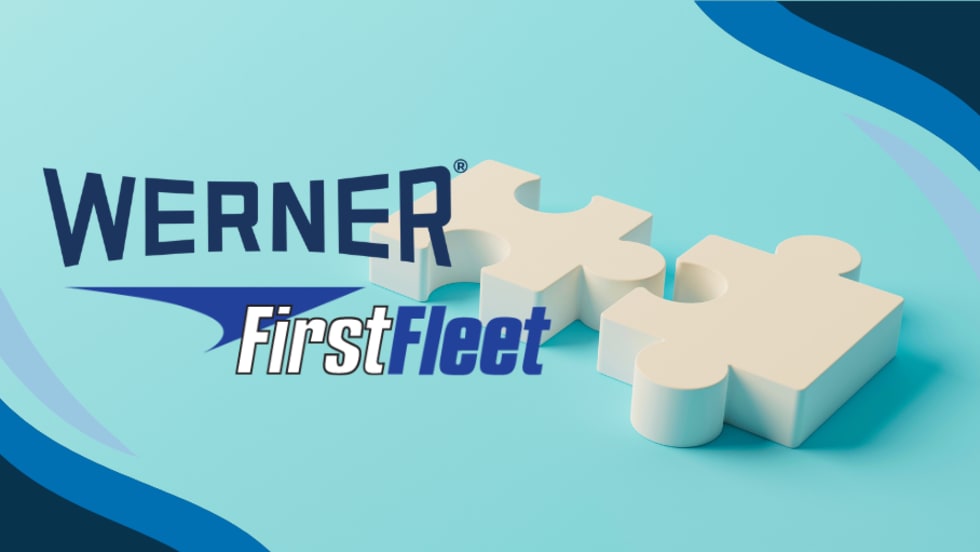 M&A illustration with Werner and FirstFleet logos