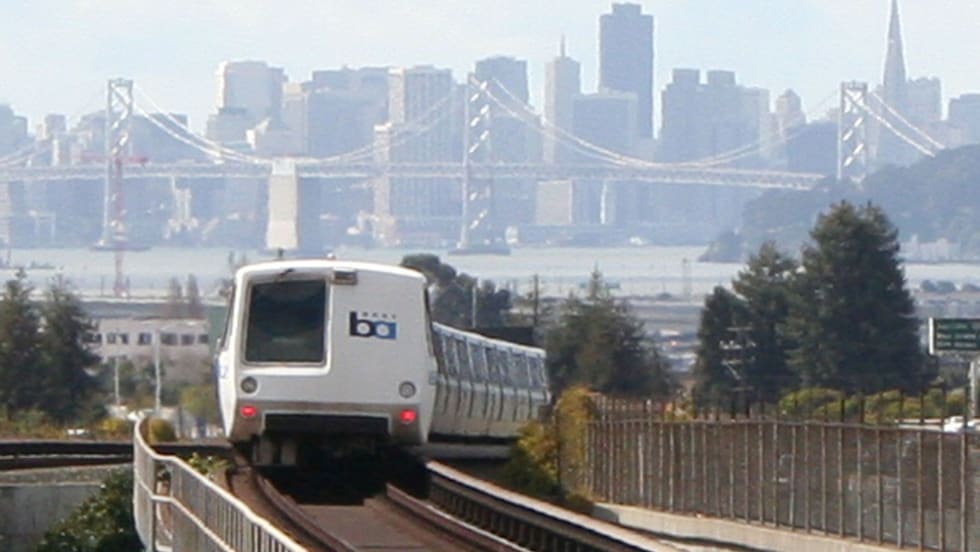 A BART railcar