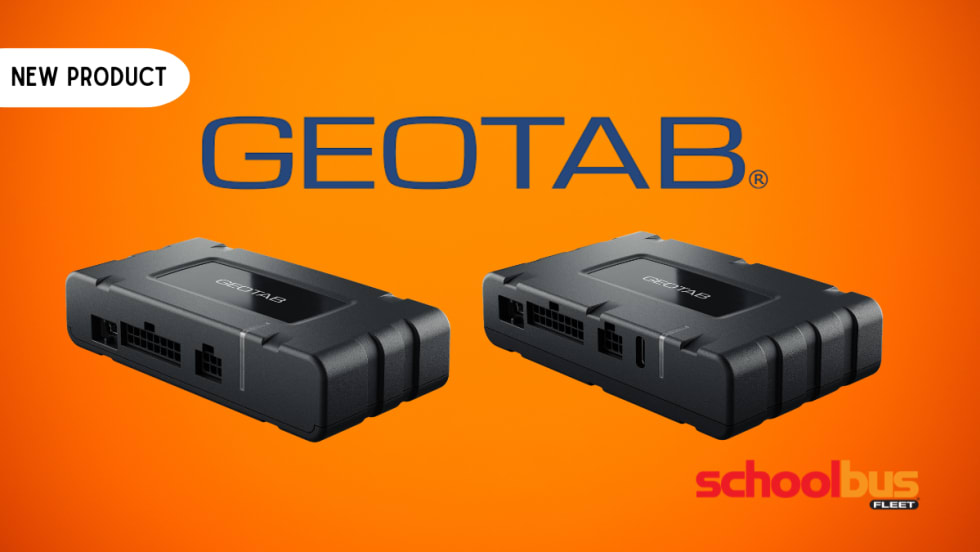 An orange graphic with the Geotab logo and Go Devices.