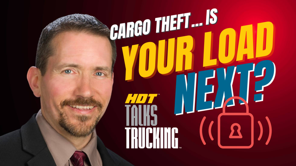 YouTube thumbnail with Scott Cornell, HDT Talks Trucking Logo, and the words, "Is Your Load Next?"