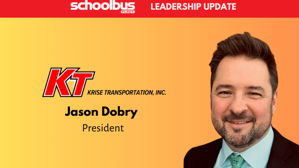 Jason Dobry's headshot against an orange and yellow gradient background with the Krise Transportation logo