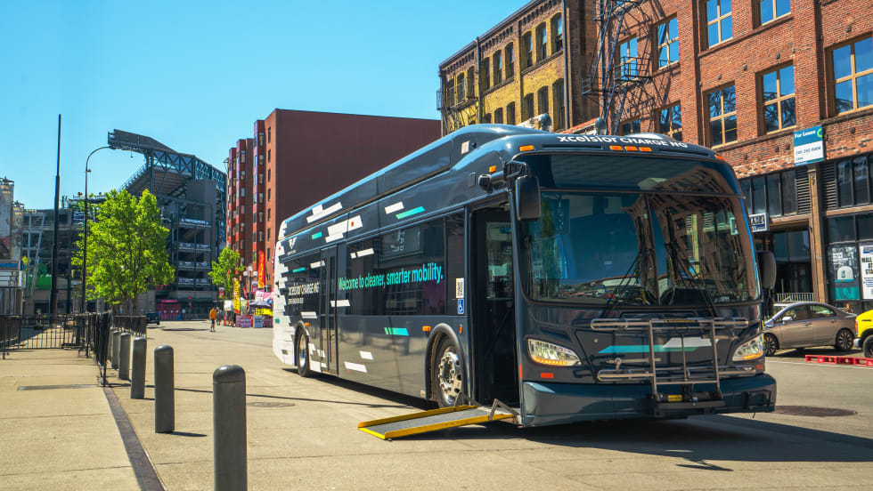 A recent generation New Flyer Electric Bus