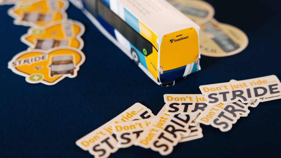 Stickers and a paper bus for S3 bus line