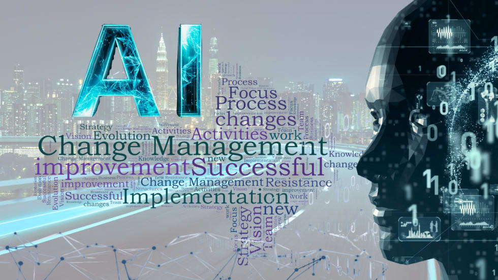 Illustration of AI and change management