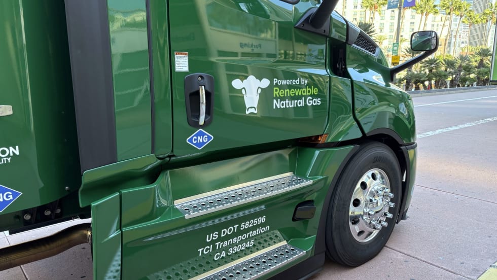 Clean Energy's renewable natural gas truck on display outside the convention center