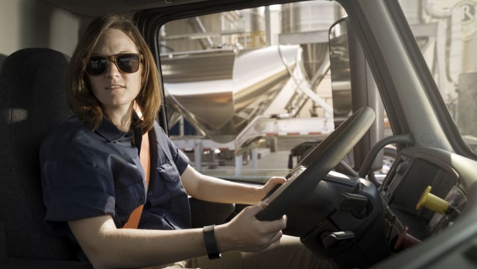 Woman truck driver.
