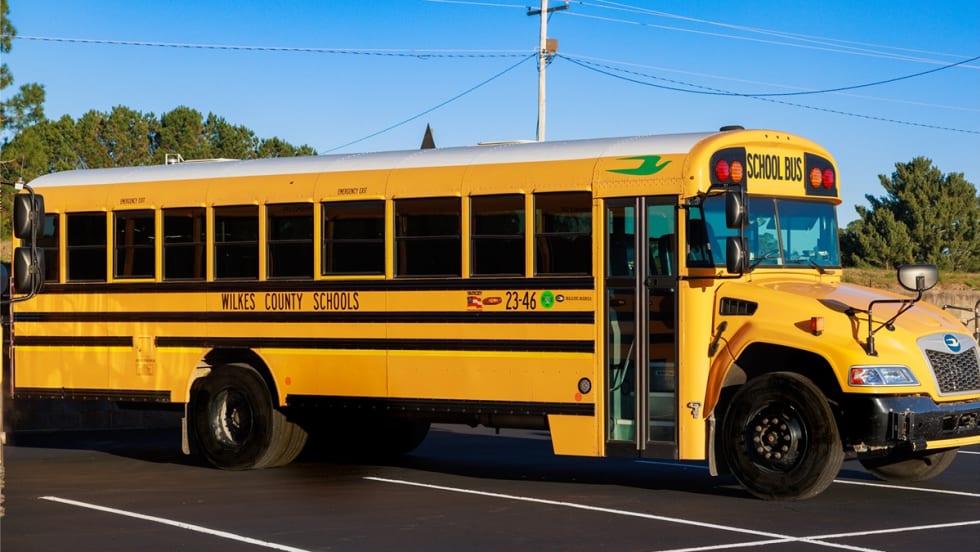 a propane school bus