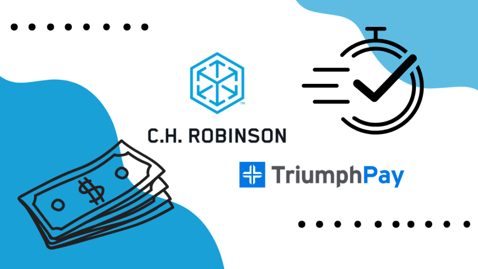 Illustration of fast cash with C.H. Robinson and TriumphPay logos