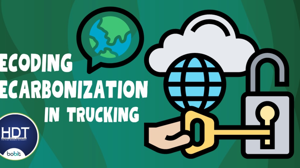 Graphic Illustrating Decoding Decarbonization in Trucking