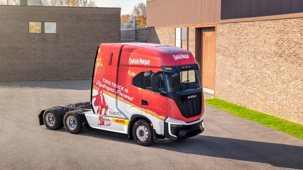 DHL-Diago Nikola hydrogen fuel cell truck.