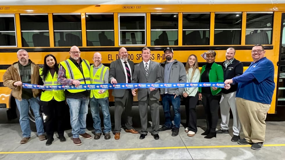 El Dorado Springs R-2 schools celebrates the launch of 13 electric buses.