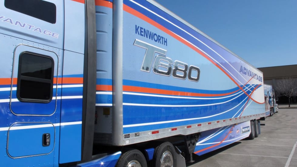 Aerodynamic semi-truck.