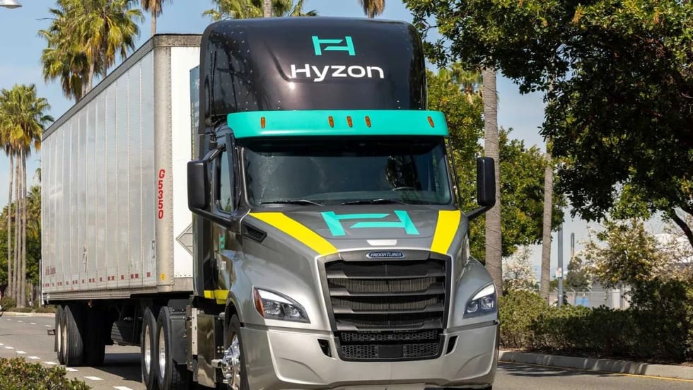Hyzon Class 8 hydrogen fuel cell truck.