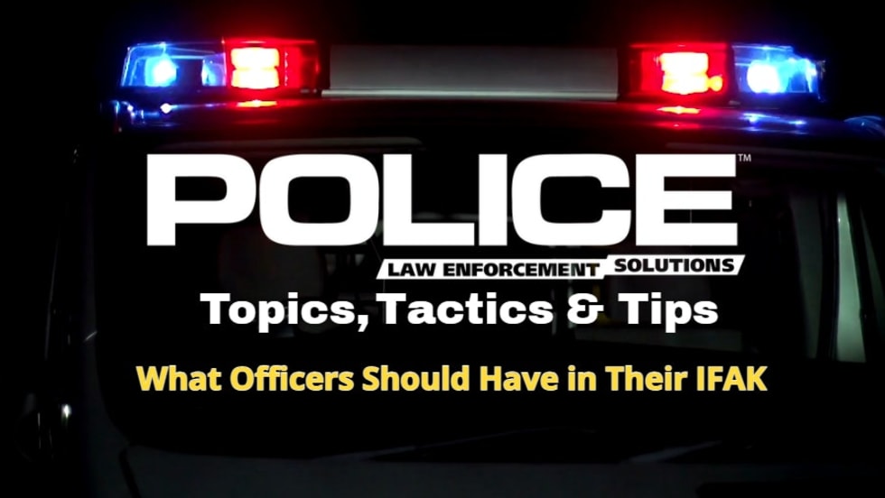 Police magazine logo with emergency lights and law enforcement solutions text