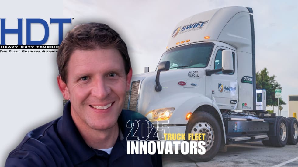 Graphic illustrating Ryan Kocher, HDT Truck Fleet Innovator