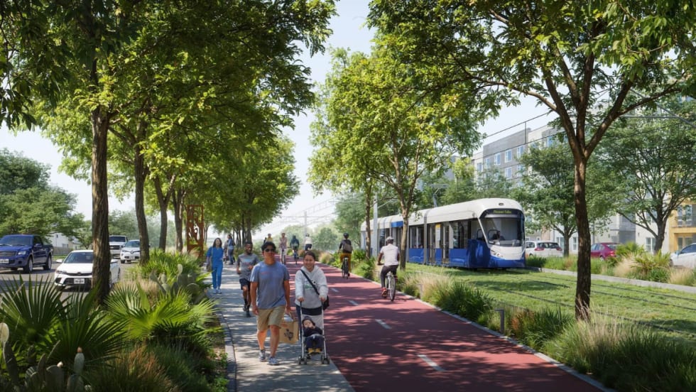 Rendering of an Austin Light Rail station.