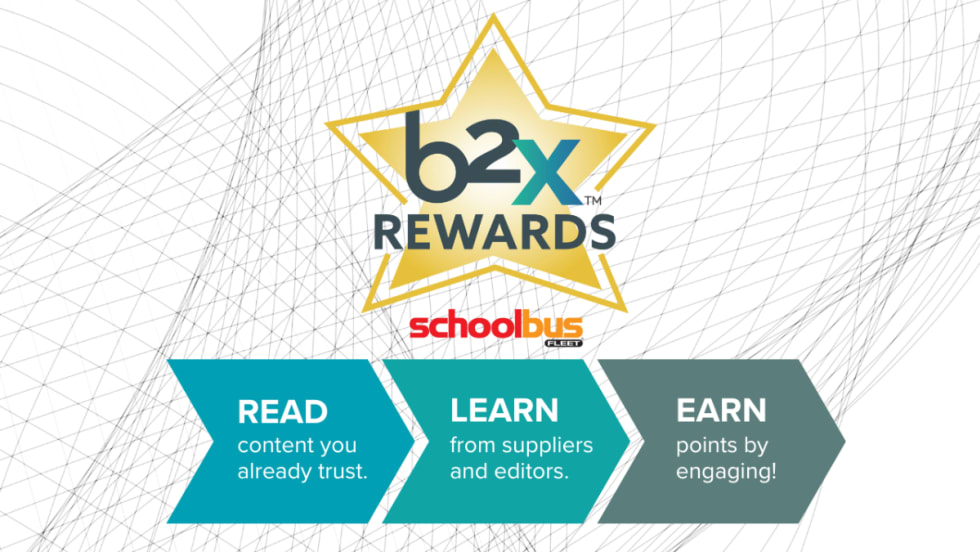 A b2x rewards logo and graphic reading "Read. Learn. Earn."