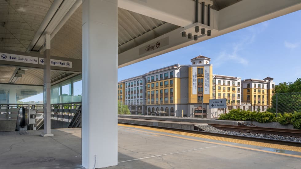 Image of affordable homes from the Tamien Light Rail station.