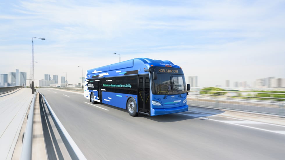Rendering of a Xcelsior CNG 40-ft. transit bus.