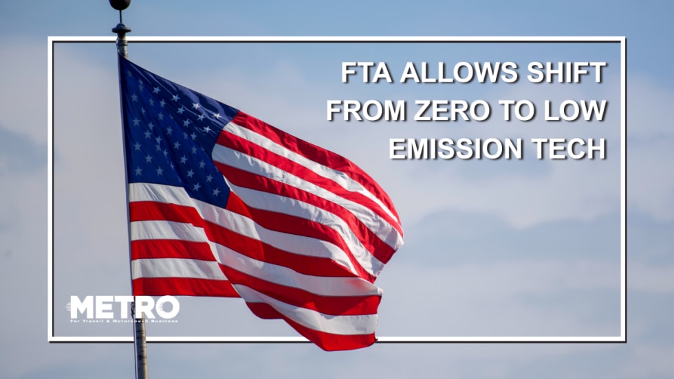 American flag with text.