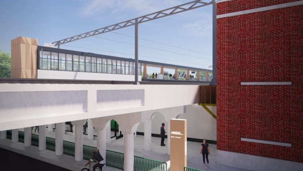 A digital illustration of changes to the 95th Street/CSU station.