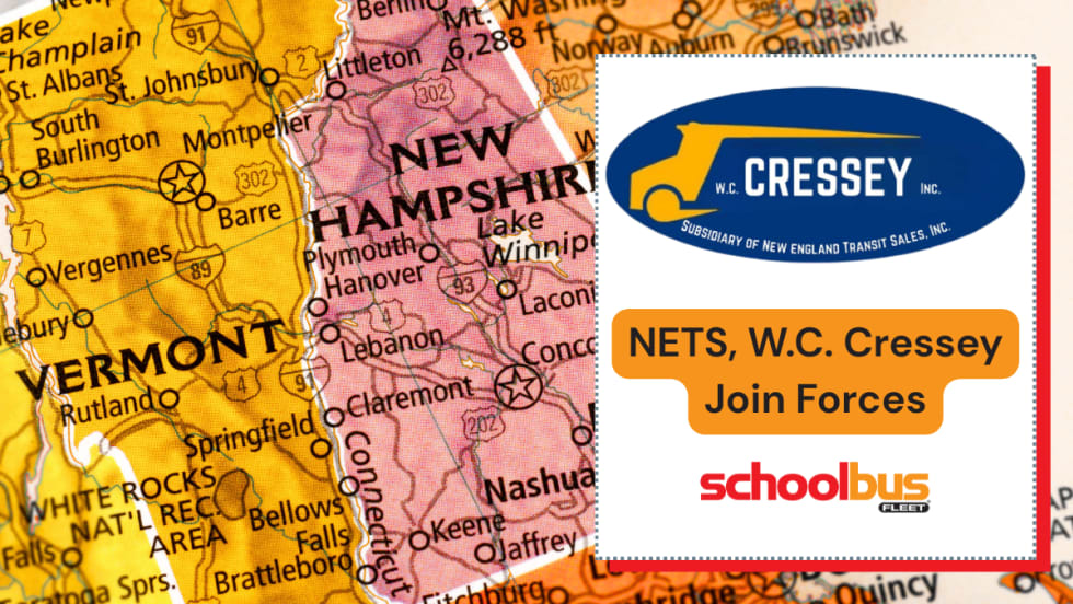 A close in view of a New England map with the W.C. Cressey subsidiary logo.