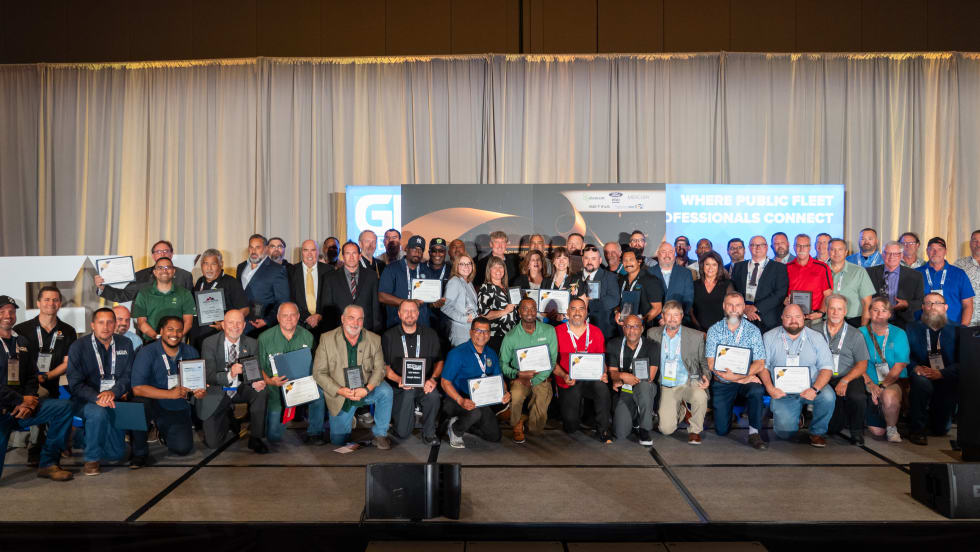 The winners of the leading fleet awards pose for a group picture. 