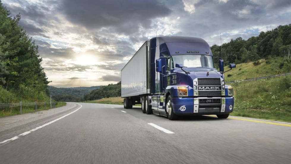 Mack Anthem on highway.