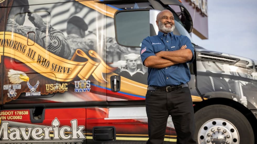 Maverick driver Darryl Hammond and the "Salute" truck.