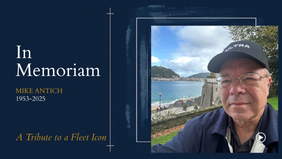 A memorial photo of MIke Antich. 