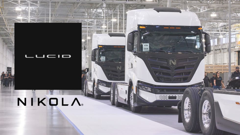 Nikola electric Tre trucks on Coolidge assembly line