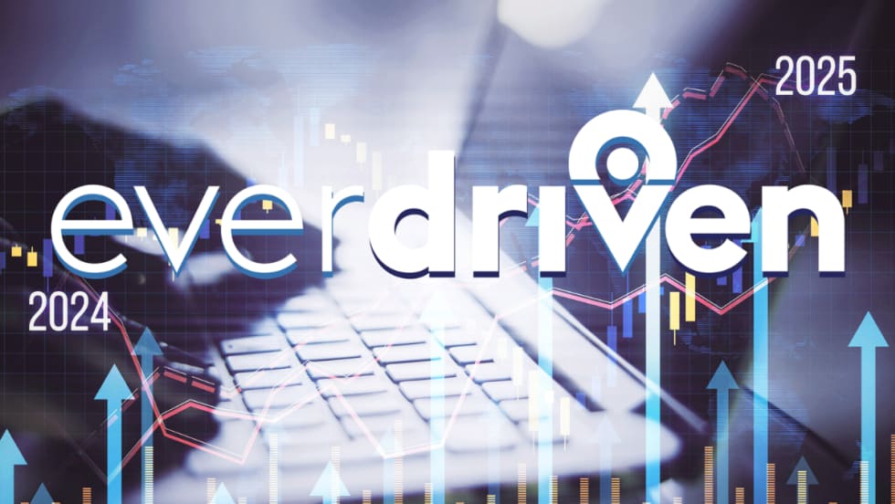 A graphic with the EverDriven logo and a picture of a computer and rising graphs.