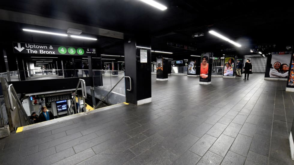 Interior image of the upgraded Grand Central-42 St station.