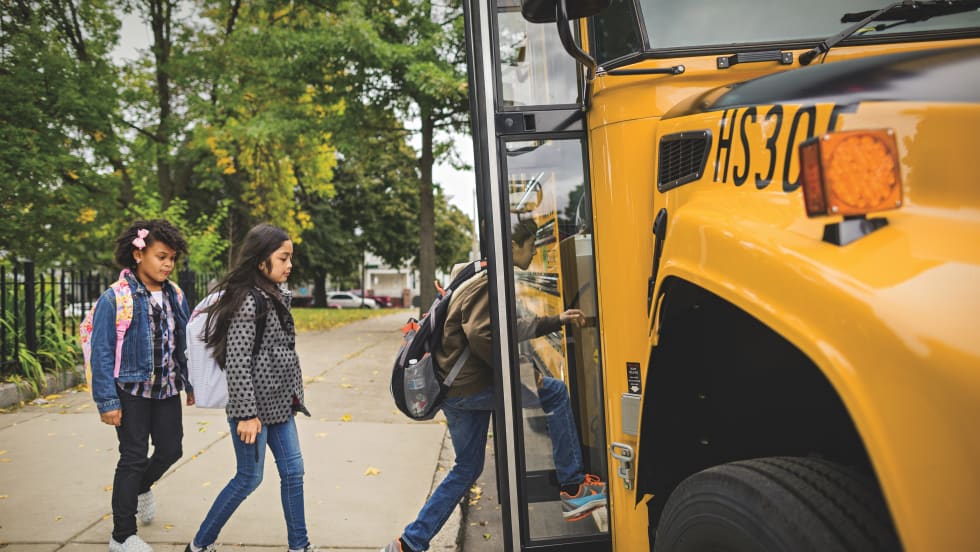 Students Boarding Propane Bus