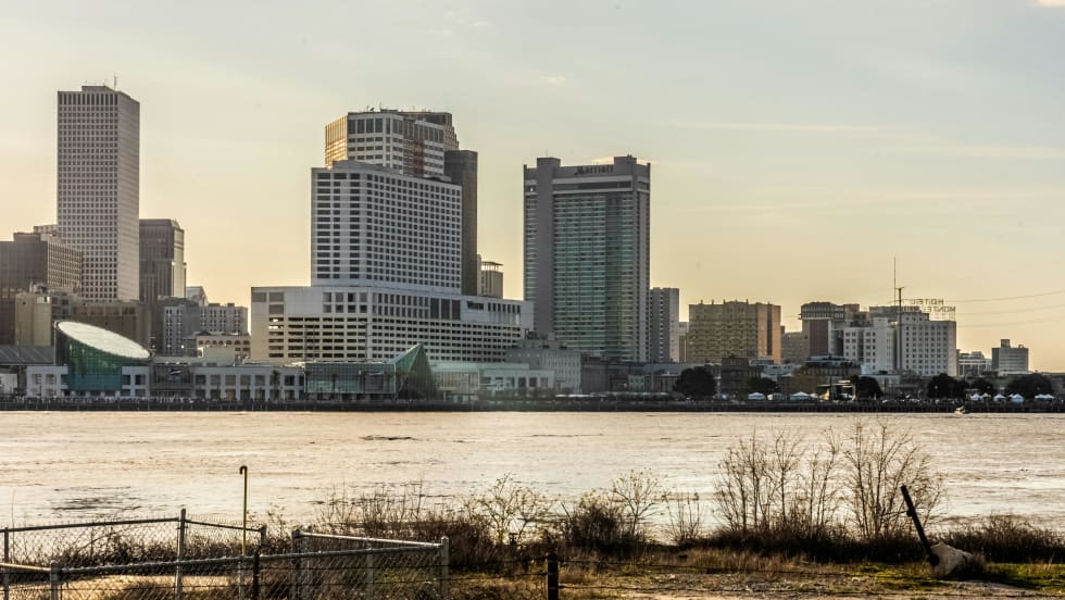 New Orleans city skyline.