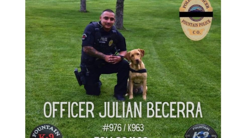 Officer Julian Becerra of the Fountain (CO) Police Department died after falling off of a highway bridge while pursuing suspects. (Photo: City of Fountain/Facebook)[|CREDIT|]