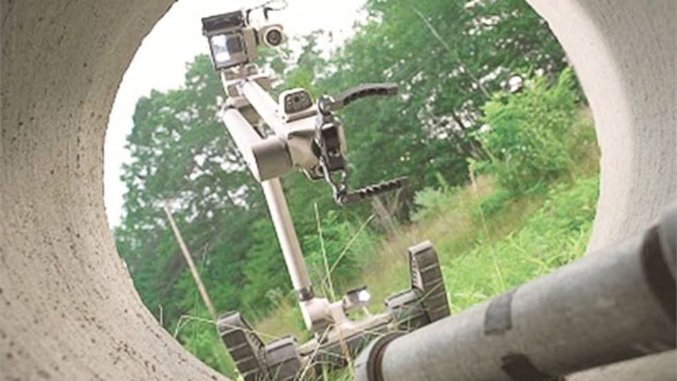 The iRobot Packbot-510 is a popular tool with bomb squads, as it can carry equipment and disrupt suspicious items. Photo via iRobot