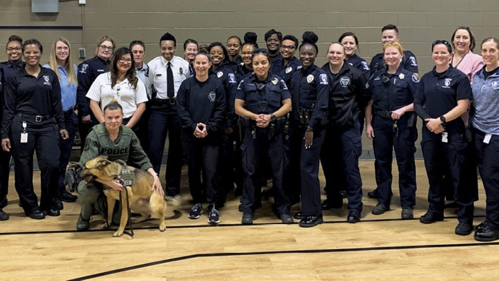 The Charlotte-Mecklenburg Police Department has women in nearly every role and a large number of those participated in a special International Women’s Month recruiting event in March. CMPD last fall signed the pledge to have recruiting classes comprised of 30% women by 2030. (Photo: Charlotte-Mecklenburg PD) [|CREDIT|]