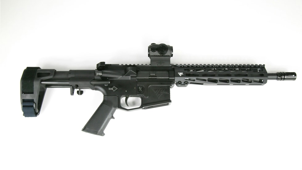 The Dynamic Munitions Pistol is service ready and comes complete with Sig Romeo5, Magpul 30-round magazine, and an SB Tactical PDW brace. [|CREDIT|]Photo: Dynamic Munitions