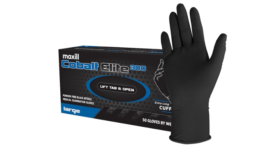 maxill Cobalt Elite 300 black nitrile gloves [|CREDIT|]Photo: maxill
