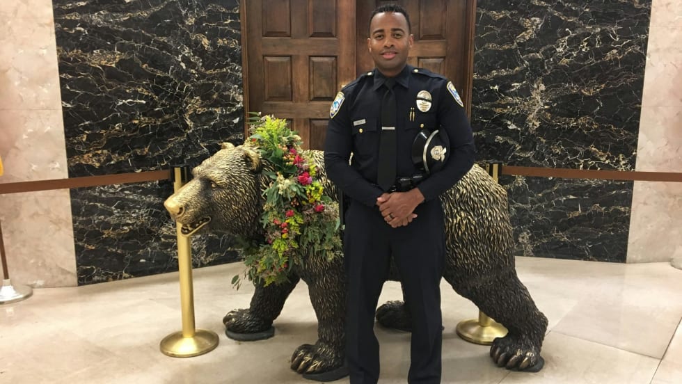 Officer Rashad Riley passed away in a tragic drowning accident while on the island of Kauai. [|CREDIT|]Image courtesy of Santa Monica PD / Facebook.