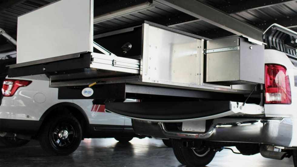 OPS Public Safety's new Maxx Slide Series is designed for emergency service vehicles. [|CREDIT|]Photo: OPS Public Safety