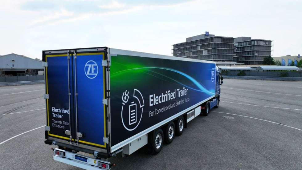 Experimental ZF powered truck trailer.