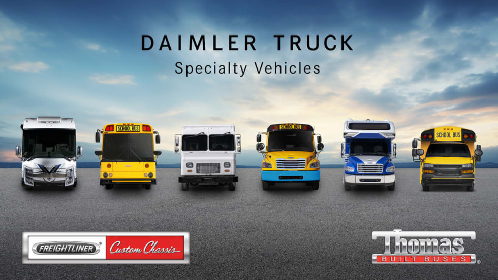 A graphic introducing Daimler Truck Specialty Vehicles.