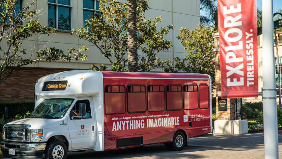 A Chapman University shuttle.